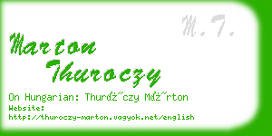 marton thuroczy business card